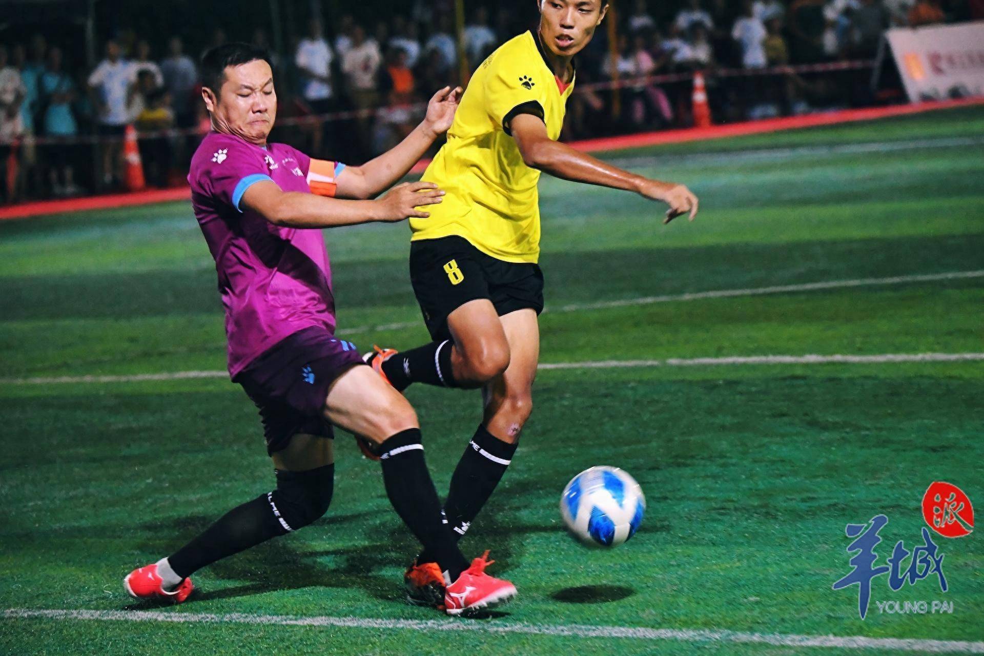 足球比赛赛场上情绪高涨，观众热情呐喊